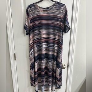 42POPS Multicolor Striped Midi Dress